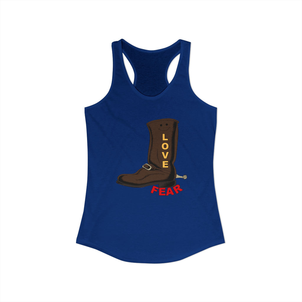 Racerback Tank Love Over Fear Slim Fit Top