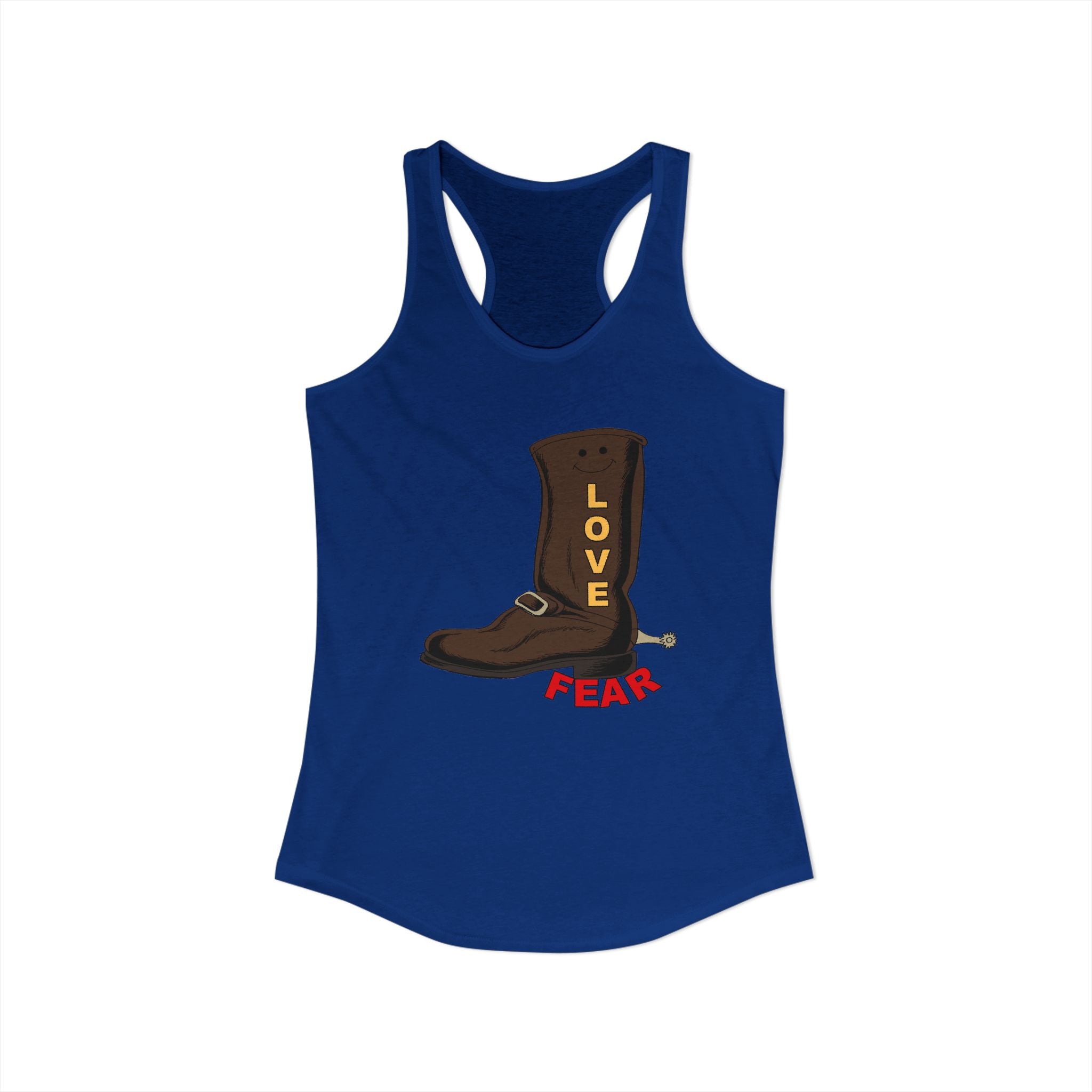 Racerback Tank Love Over Fear Slim Fit Top