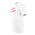 Unisex AOP Cut & Sew Tee...The Mind Never Ages Red Letters