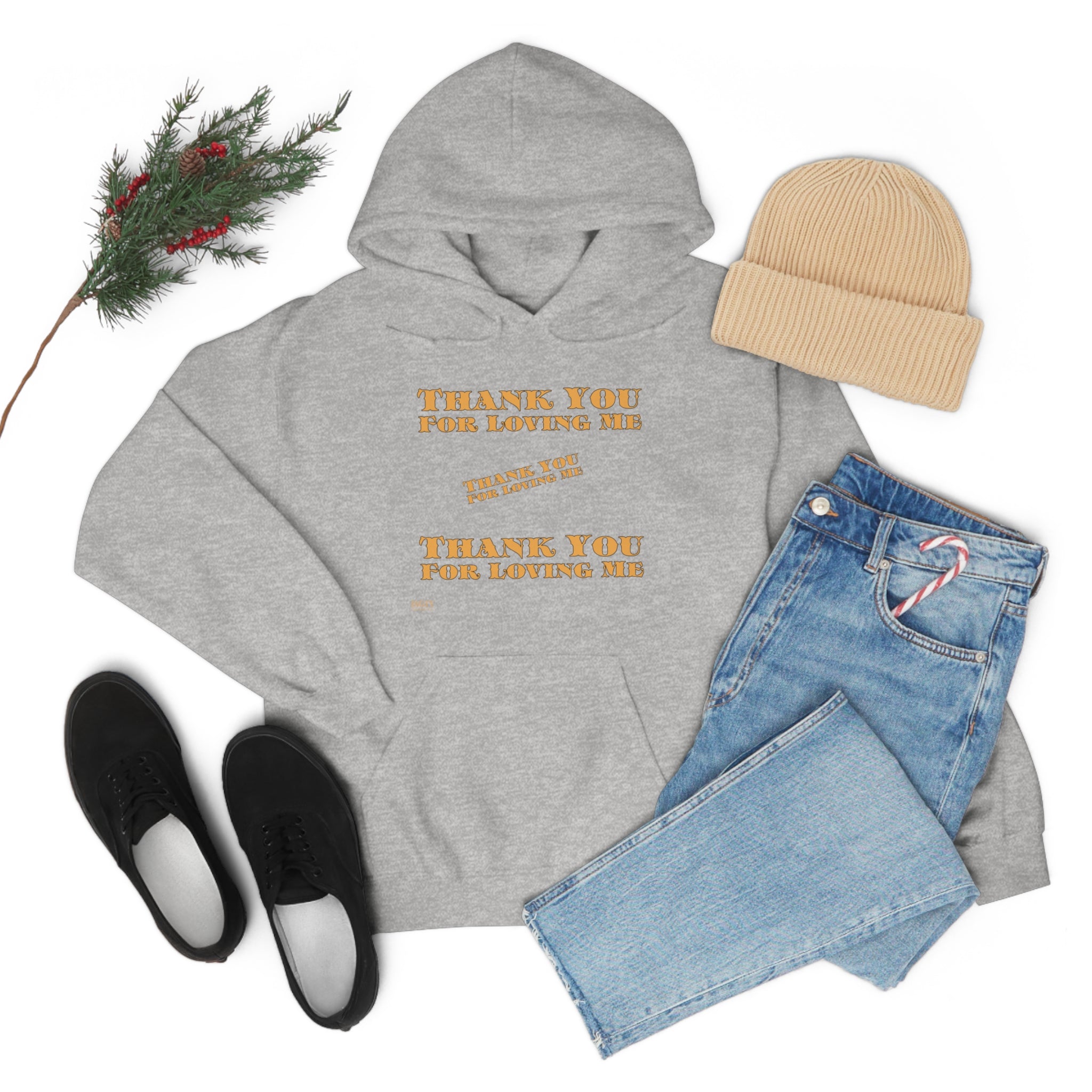 Unisex Heavy Blend Hooded Sweatshirt...Thank You For Loving Me...Yel