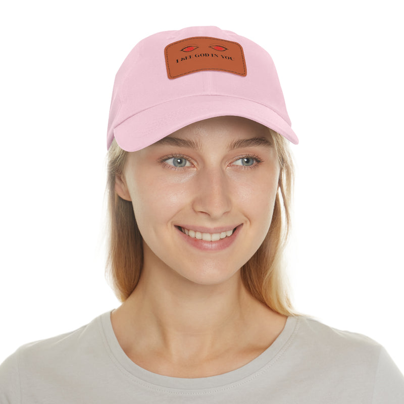 Dad Hat with Leather Patch. I See God In You