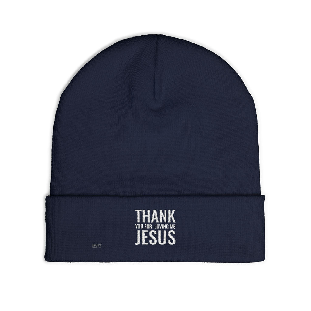 Embroidered 'Thank You For Loving Jesus' Knit Beanie