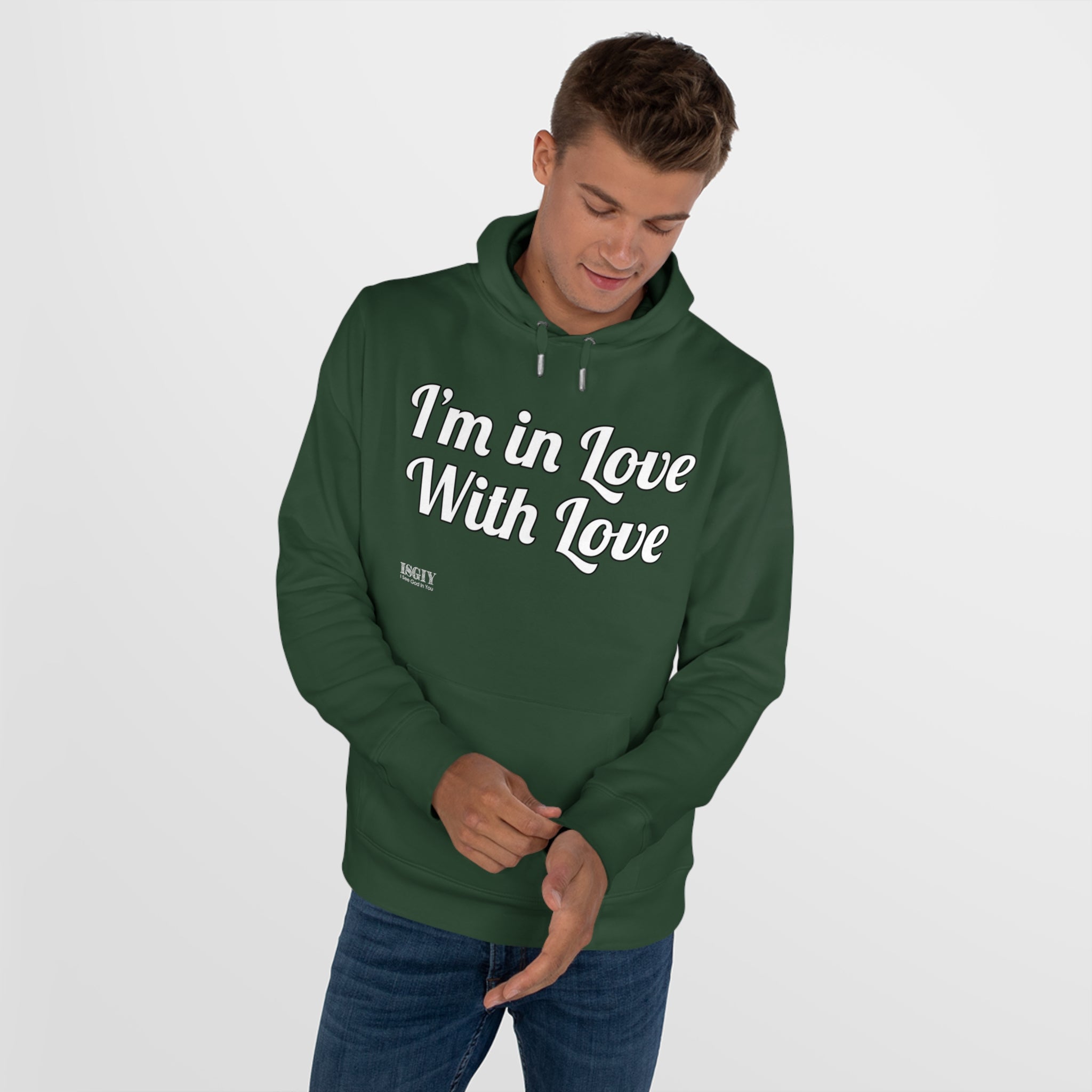 King Hooded Sweatshirt.....I'm in Love With Love....Whi
