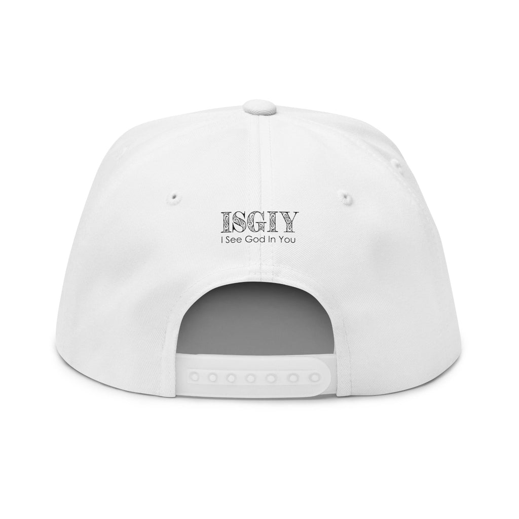Embroidered Flat Bill Cap — "Good Morning Jesus" Christian Snapback