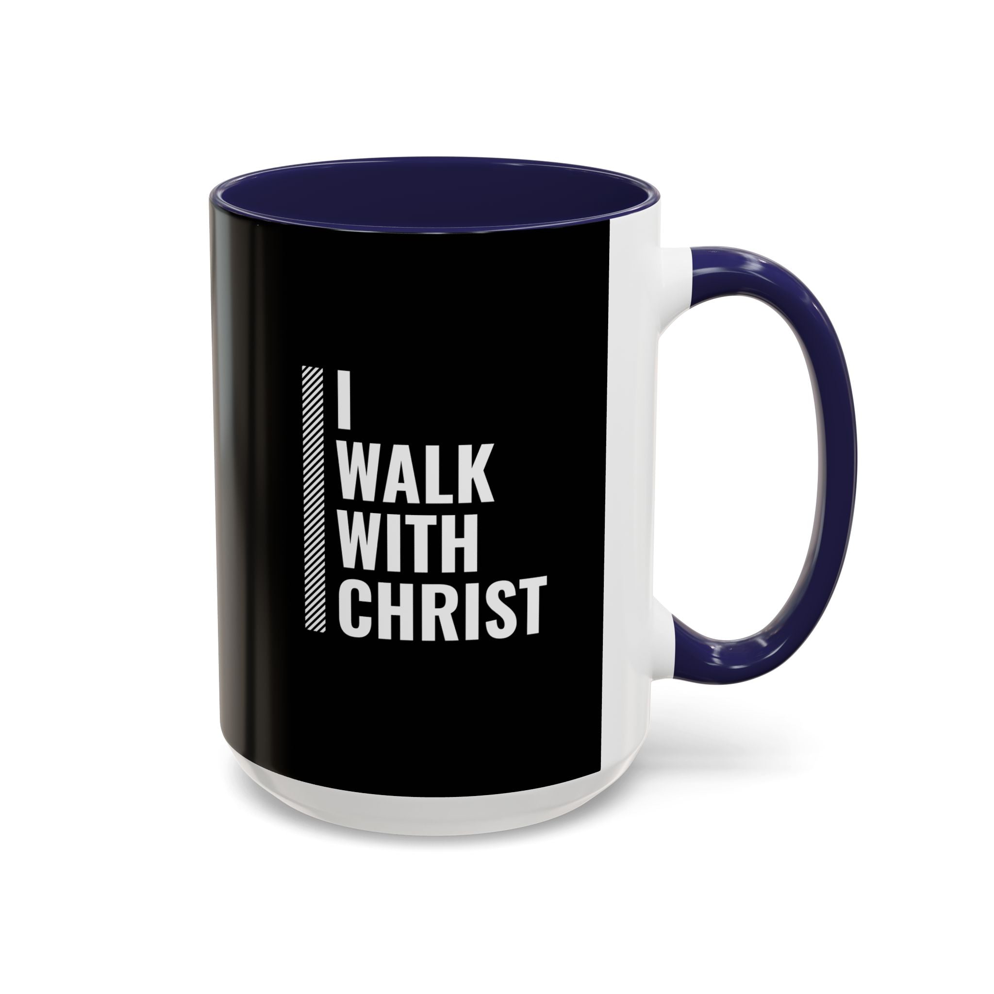 I Walk With Christ Accent Coffee Mug — Inspirational Christian Tea Cup (11/15oz)