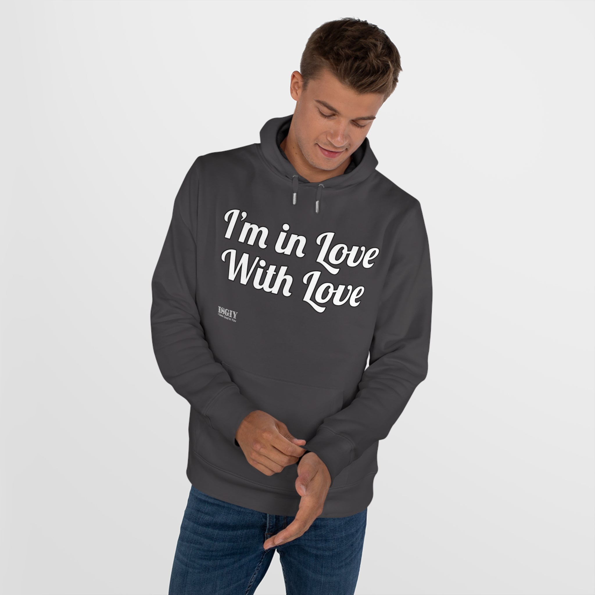 King Hooded Sweatshirt.....I'm in Love With Love....Whi