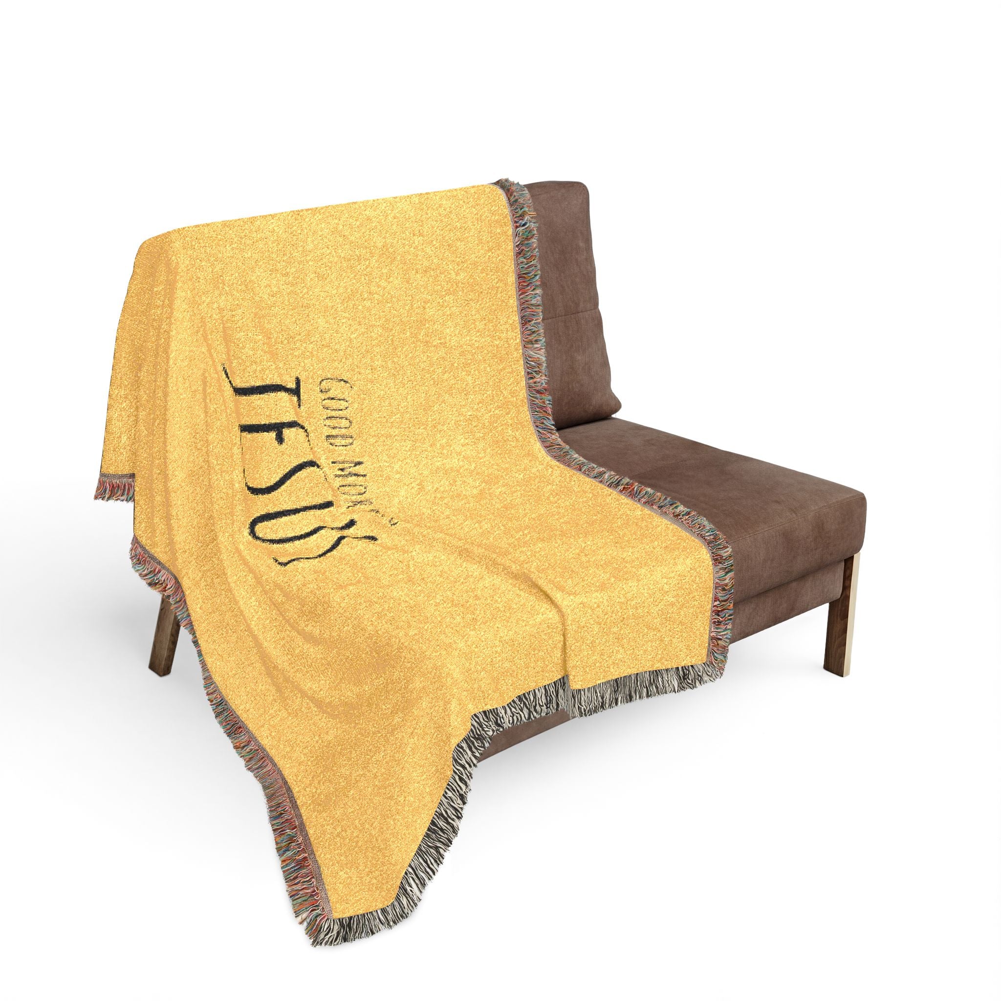 Woven Blanket — 'Good Morning Jesus' Inspirational Throw