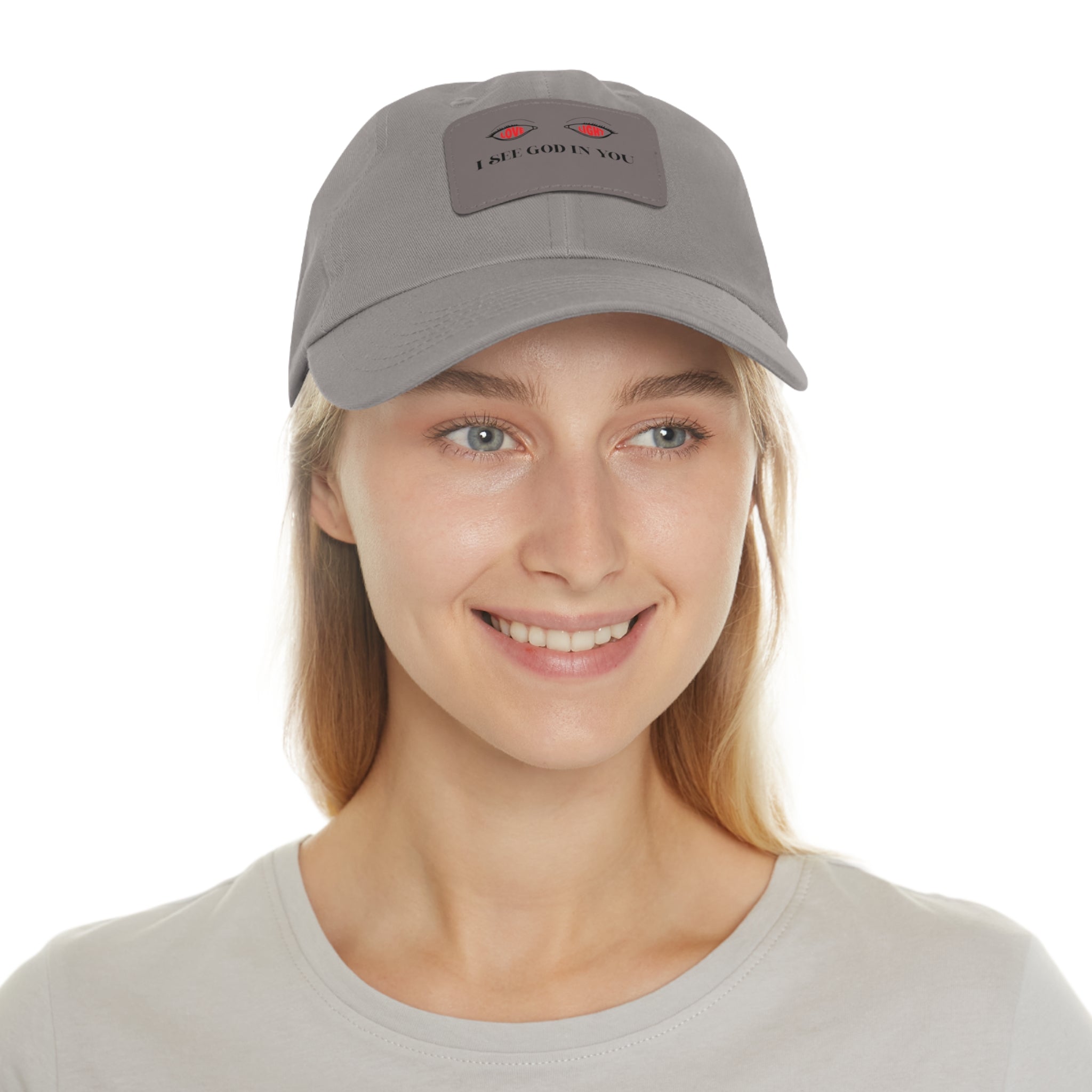 Dad Hat with Leather Patch. I See God In You